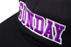 Sunday Blockhead Hat (Black w/ Purple+White Embroidery)