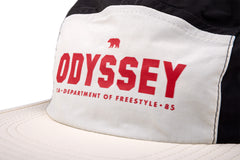 Odyssey Campus Nylon Camper Hat (Off-White/Black w/ Red Screen Print)