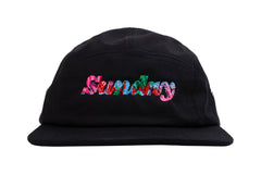 Sunday Classy Scribble Camper Hat (Black w/ Multicolor Embroidery)