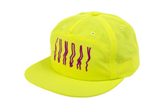 Sunday High Wave Nylon Snapback Hat (Safety Green w/ Purple Screen Print)
