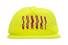 Sunday High Wave Nylon Snapback Hat (Safety Green w/ Purple Screen Print)