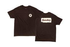 Sunday Sticker Tee (Brown w/ Cream+White Ink)