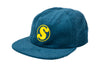 Sunday Badge Corduroy Hat (Atlantic Green with Yellow Embroidery)